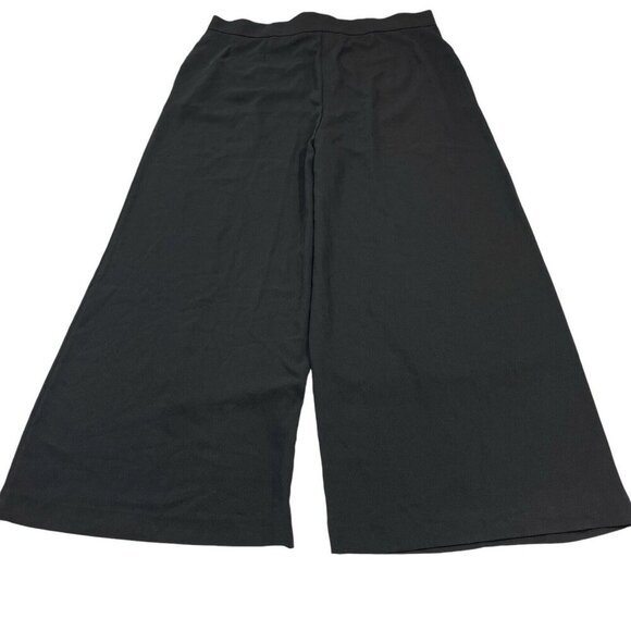 CeCe Pants Womens 16W Black Wide Legs Crepe Flowy Trouser Belted‎ Cocktail Party - Picture 2 of 11